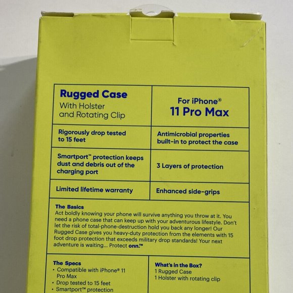 iPhone 11 Pro Max Protect Onn Rugged Case Holster & Rotating Clip Grey Gray NEW - Picture 4 of 5